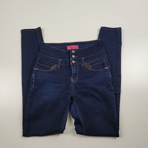 Wax Jeans Butt I love You Dark Blue Wash Jeans Stretch size 3 - Picture 1 of 12